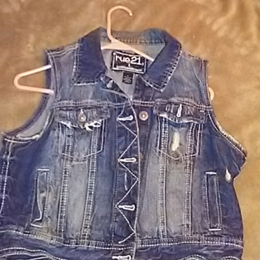 Jean crop vest